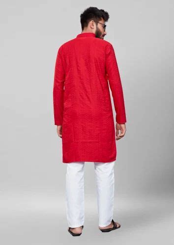 Polycotton Solid Mens Red Cotton Kurta Pajama At Rs 499 Set In Surat