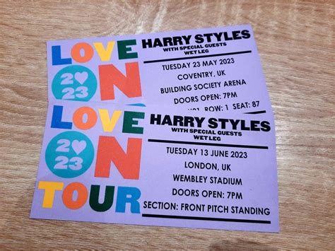 Harry Styles Love on Tour 2023 Sovenir Keepsake Concert Ticket - Etsy UK