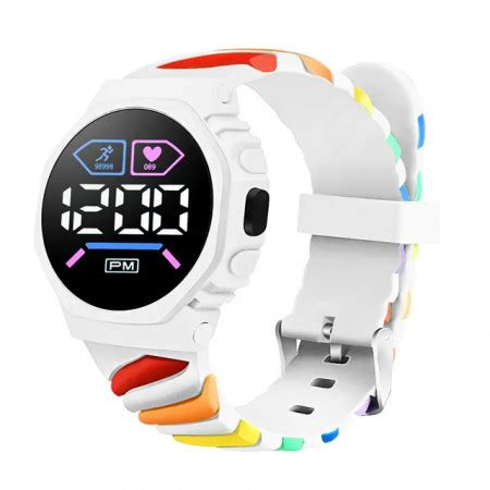 Ceas Sport Led Copii Quartz Afisaj Digital Alb Ld V Bijuterii