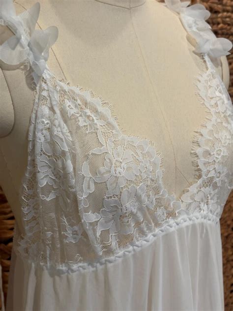 80s Sheer See Through Babydoll Lingerie White Babydo Gem