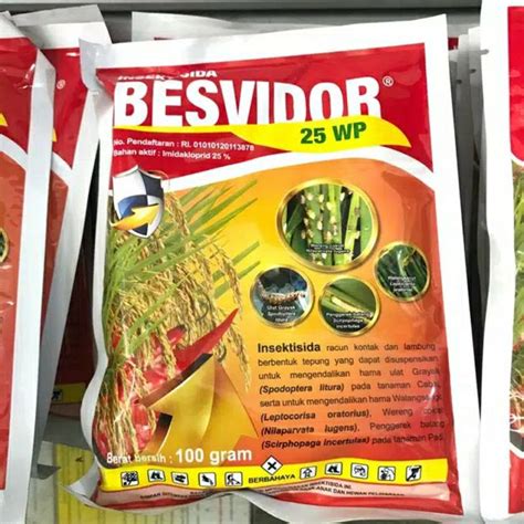 Jual Obat Pertanian Pembunuh Serangga Insektisida BESVIDOR 25WP 100 Gr