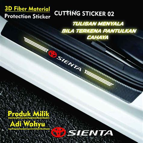 Jual Sticker Sill Plate 5pcs Carbon 3d Mobil Sienta Sticker Karbon 3d