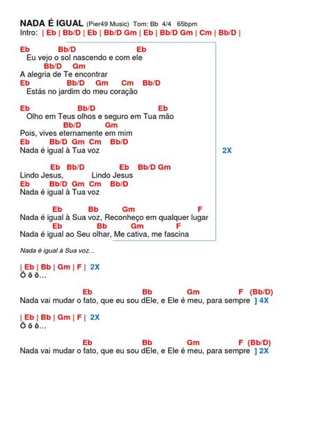 Nada E Igual Ao Seu Redor Letra Playback - Nada É Igual - Pier49 | PDF | Artes Linguísticas e Disciplina