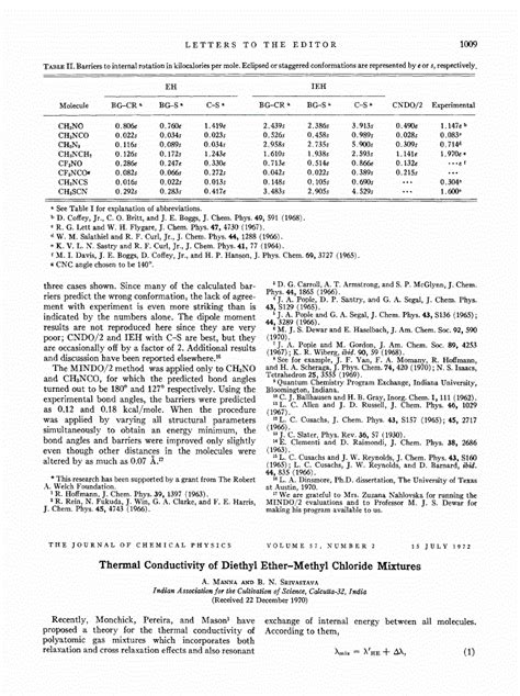 Thermal Conductivity Of Diethyl Ether‐methyl Chloride Mixtures The