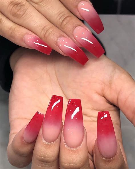 Bold And Eye Catching Red Coffin Ombre Nails Get Ready To Steal The Show