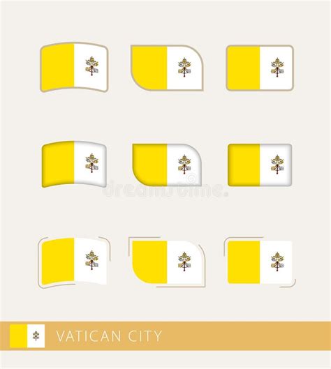 Vector Flags of Vatican City, Collection of Vatican City Flags Stock Vector - Illustration of ...