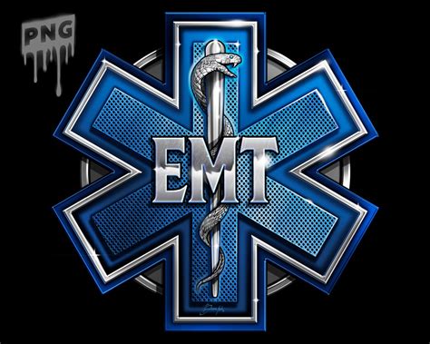 Star Of Life Ems Paramedic 300dpi Png Emsmedical Emblem Etsy