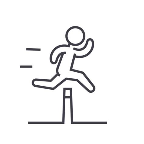 Jumping Over Barrier Illustrations, Royalty-Free Vector Graphics & Clip ...