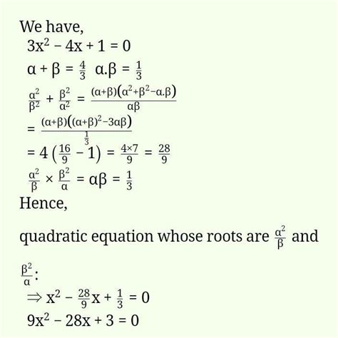 If Alpha And Beta Are Zeroes Of Polynomial 3x2 4x1 Find The Quadratic