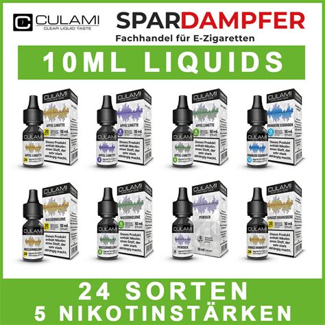 Culami 10ml Liquid 0mg 3mg 6mg 12mg 20mg Früchte Tabak e Zigaretten Nic