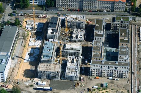 Dresden Aus Der Vogelperspektive Baustelle Zum Neubau Einer