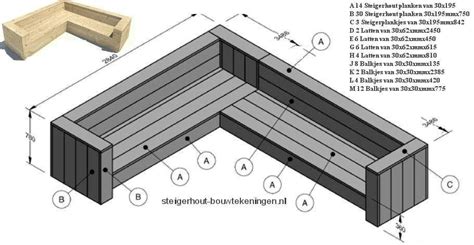 Tuinbank Van Steigerhout Gratis Hoekbank Bouwtekening Aantrekkelijke