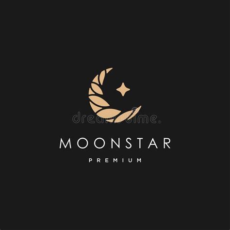 Elegant Crescent Moon And Star Logo Design Line Icon Vector In Luxury