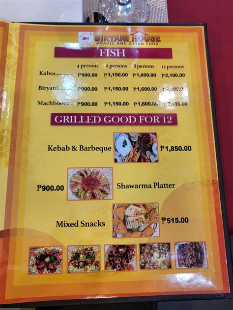 Menu At Biryani House Davao Ecoland Branch Restaurant Davao City