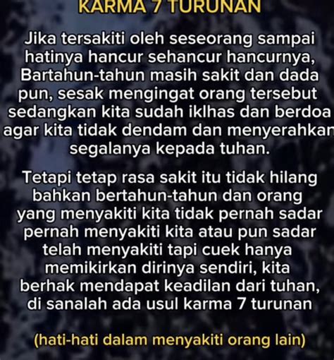 Karma Keturunan Hati Hati Dalam Menyakiti Orang Lain Metro Harian