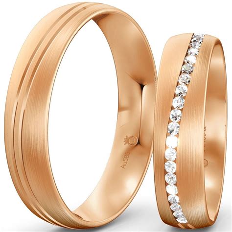 Trauringe Ros Gold Mit Brillant Ct Trauringe Rosegold