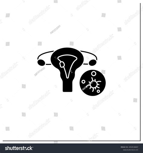 Uterine Cancer Glyph Icon Reproductive System Stock Vector Royalty