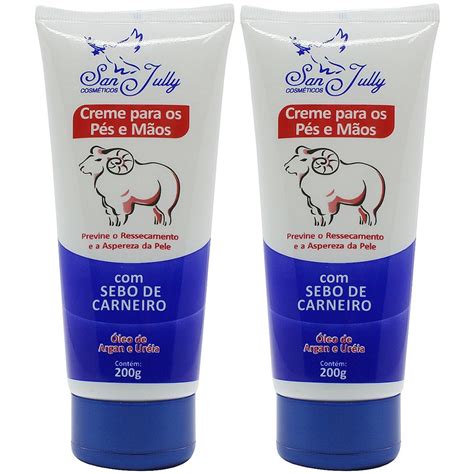 Kit 2 Creme Para Os Pés e Mãos Sebo de Carneiro 200g Uréia Submarino