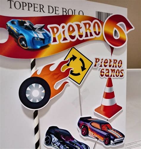 Topper De Bolo Hot Wheels Elo Produtos Especiais