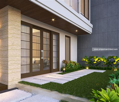 Desain Tampak Detail Belakang Rumah Modern 3 Lantai Bapak Aldy Di