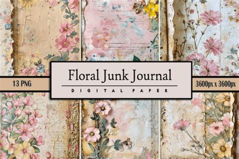 Floral Junk Journal Graphic By Printable Design · Creative Fabrica