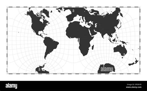 Vector World Map Guyou Hemisphere In A Square Projection Plain World