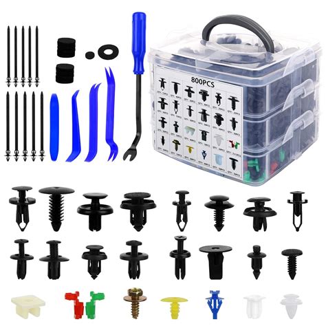 835 Pcs Car Push Retainer Clips And Plastic Fasteners Kit 24 Sizes Nylon Bumper