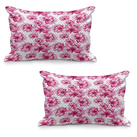 Watercolor Quilted Pillowcover Set Of Abstract Floral Arrangement