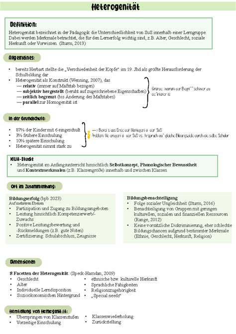 Heterogenität Zusammenfassung Examensvorbereitung Grundschulpädagogik