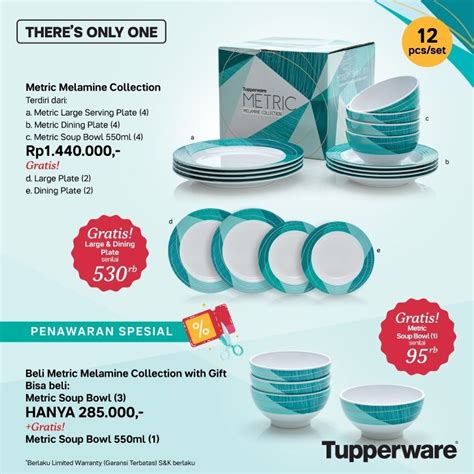 Jual Tupperware Metric Melamine Collection Piring Mangkok Shopee