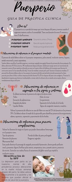 Infografía Intervenciones de Enfermería Durante el Puerperio Itzel