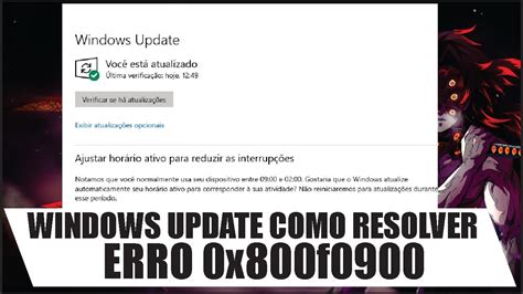 Como Resolver O Erro 0x800f0900 No Windows Update Youtube