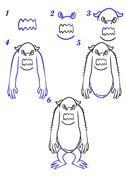 Comment dessiner un monstre Dessin monstre facile par étapes