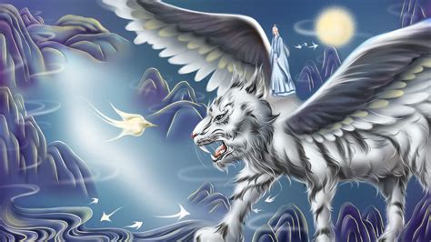 四大神兽系列——白虎_朝夕揽月-站酷ZCOOL