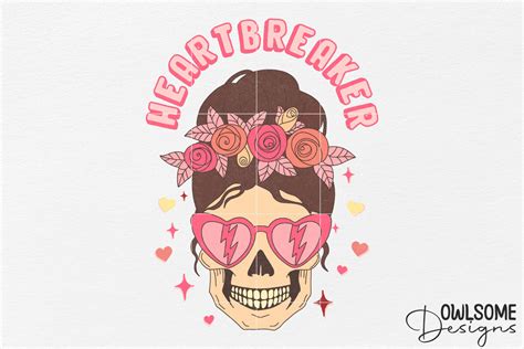 Heart Breaker Messy Bun Valentine Png Graphic By Owlsome Designs