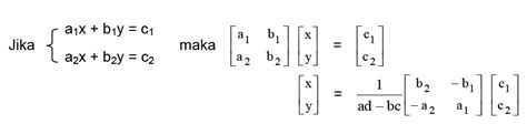 Rumus Persamaan Matriks Soal Sekolah