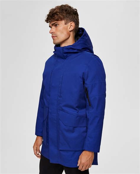 Parka De Hombre Azul Con Capucha Selected Moda El Corte Ingl S