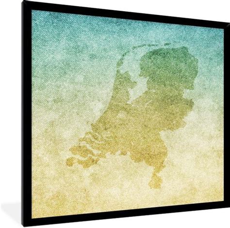 Fotolijst Incl Poster Kleurrijke Tekening Van Nederland X Cm