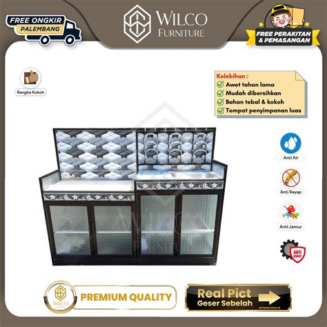 Jual Lemari Dapur Wastafel Aluminium Lemari Piring Dapur Palembang