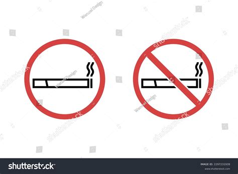 Minimalistic Smoking No Smoking Zone Sign Stock Vector (Royalty Free ...