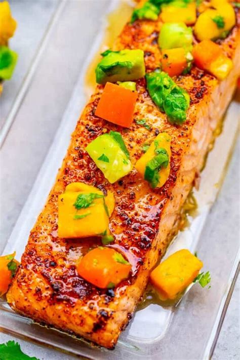 Mango Salsa Salmon Easy Flavorful Averie Cooks