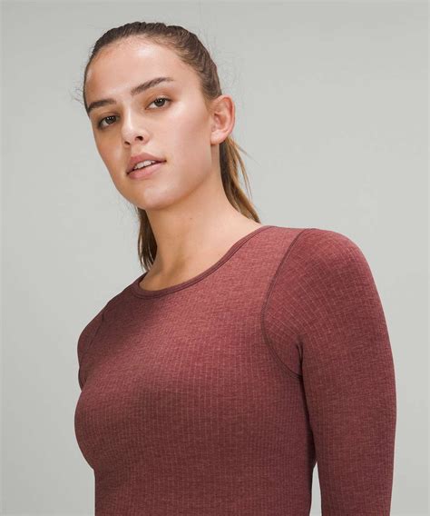 Lululemon Ebb To Street Long Sleeve Shirt Smoky Red Lulu Fanatics