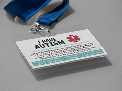 Autism Card Autism Id Card Autism Medical Card Autistic Etsy