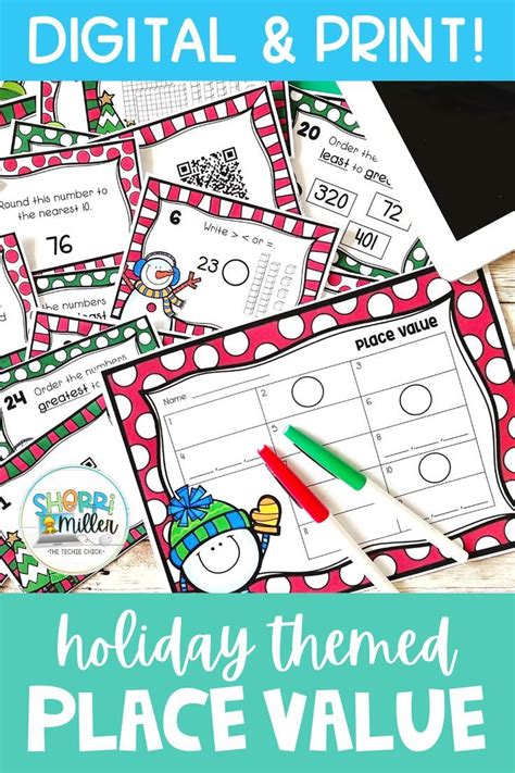 December Christmas Activities Place Value To Hundreds Task Cards