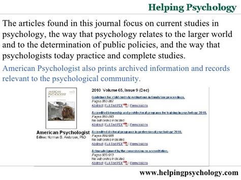 Popular Psychology Journals