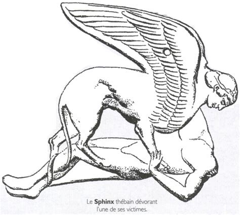 Le Sphinx thébain dévorant l une de ses victimes Média LAROUSSE