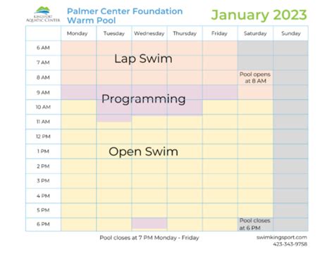 Pool Schedules - Kingsport Aquatic Center