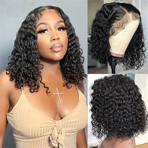 Menina Bonita Perucas Curtas Curly Bob Para Mulheres Negras Cabelo