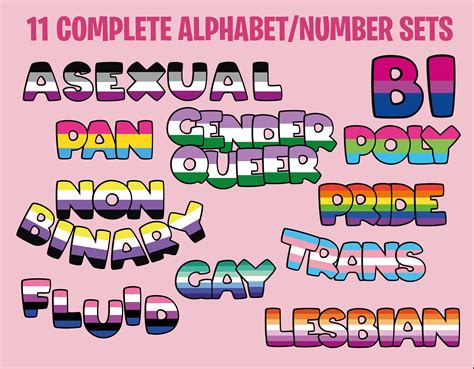 LGBT Alphabet Clipart Gay Pride Letters Numbers And Glyphs Etsy UK