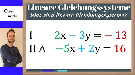 Was Sind Lineare Gleichungssysteme Lgs Ganz Einfach Erklärt Obachtmathe Youtube